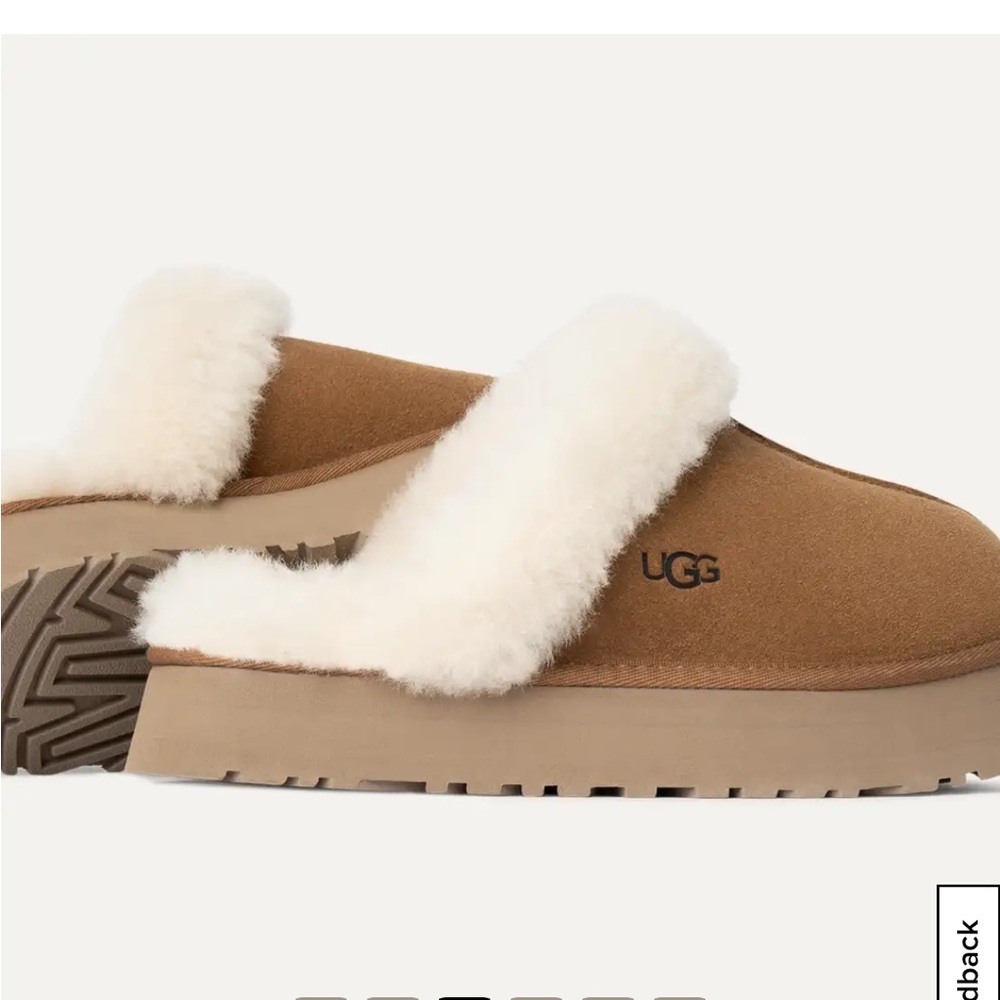 UGG Disquette Chestnut Platform Slippers